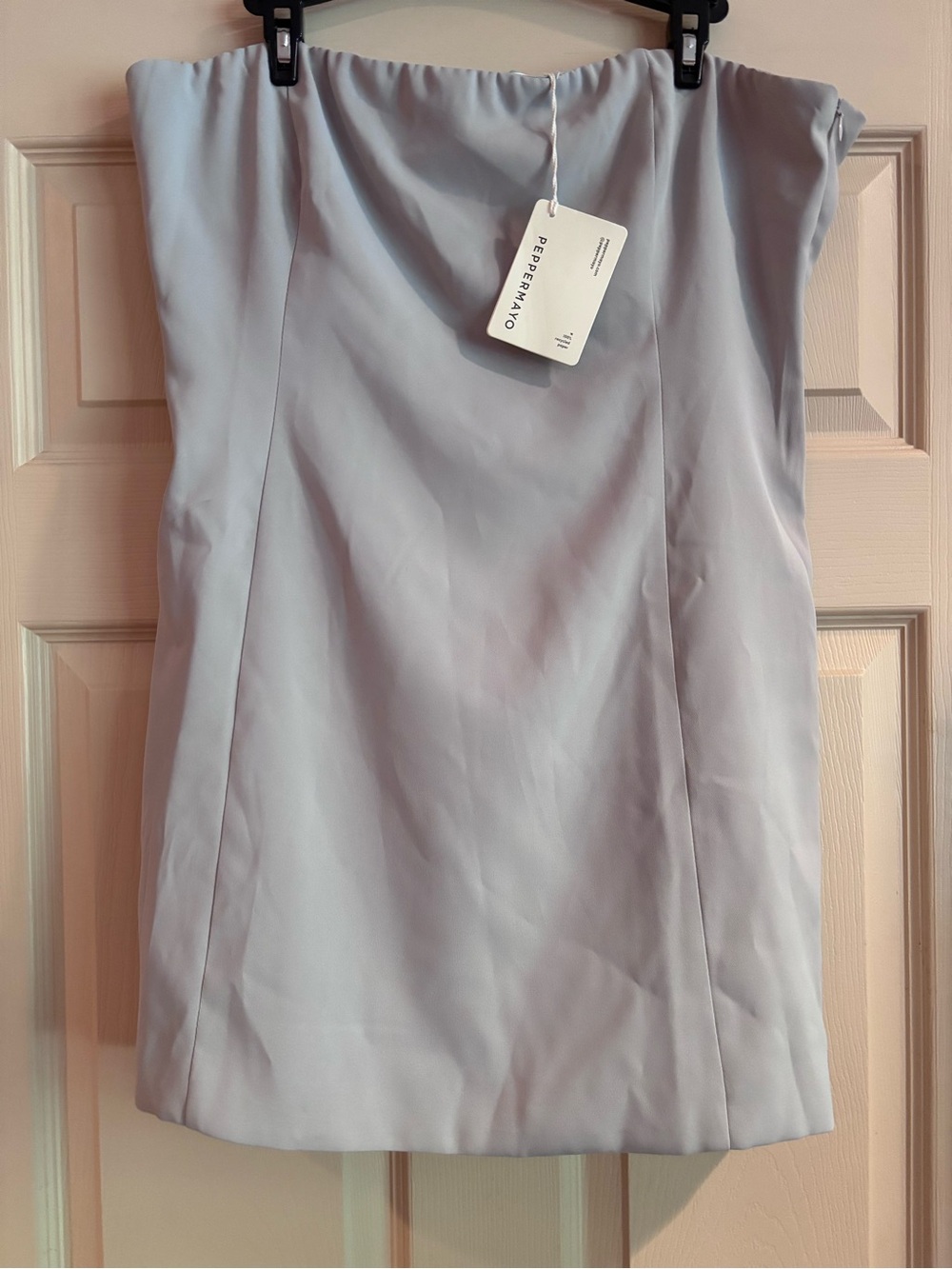 Peppermayo Light Grey Strapless Mini Dress NWT